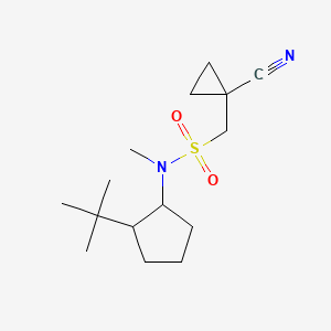 molecular formula C15H26N2O2S B7243097 N-(2-tert-butylcyclopentyl)-1-(1-cyanocyclopropyl)-N-methylmethanesulfonamide 