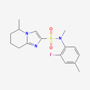 molecular formula C16H20FN3O2S B7243119 N-(2-fluoro-4-methylphenyl)-N,5-dimethyl-5,6,7,8-tetrahydroimidazo[1,2-a]pyridine-2-sulfonamide 