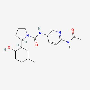 molecular formula C20H30N4O3 B7243145 N-[6-[acetyl(methyl)amino]pyridin-3-yl]-2-(2-hydroxy-5-methylcyclohexyl)pyrrolidine-1-carboxamide 