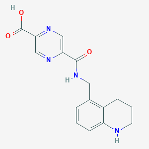 molecular formula C16H16N4O3 B7243167 5-(1,2,3,4-Tetrahydroquinolin-5-ylmethylcarbamoyl)pyrazine-2-carboxylic acid 