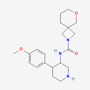 molecular formula C20H29N3O3 B7243243 N-[4-(4-methoxyphenyl)piperidin-3-yl]-6-oxa-2-azaspiro[3.5]nonane-2-carboxamide 