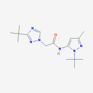 molecular formula C16H26N6O B7243297 N-(2-tert-butyl-5-methylpyrazol-3-yl)-2-(3-tert-butyl-1,2,4-triazol-1-yl)acetamide 