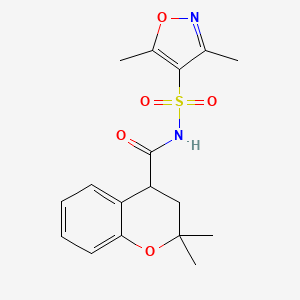 molecular formula C17H20N2O5S B7243418 N-[(3,5-dimethyl-1,2-oxazol-4-yl)sulfonyl]-2,2-dimethyl-3,4-dihydrochromene-4-carboxamide 