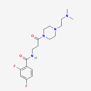 molecular formula C18H26F2N4O2 B7243501 N-[3-[4-[2-(dimethylamino)ethyl]piperazin-1-yl]-3-oxopropyl]-2,4-difluorobenzamide 