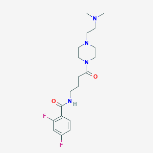 molecular formula C19H28F2N4O2 B7243513 N-[4-[4-[2-(dimethylamino)ethyl]piperazin-1-yl]-4-oxobutyl]-2,4-difluorobenzamide 
