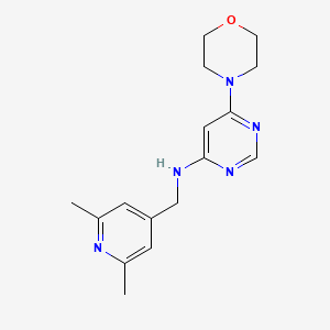 molecular formula C16H21N5O B7243571 N-[(2,6-dimethylpyridin-4-yl)methyl]-6-morpholin-4-ylpyrimidin-4-amine 