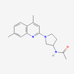 molecular formula C17H21N3O B7243596 N-[1-(4,7-dimethylquinolin-2-yl)pyrrolidin-3-yl]acetamide 