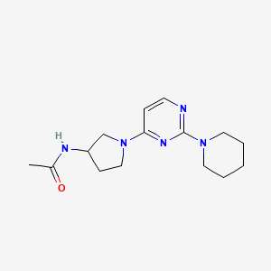 molecular formula C15H23N5O B7243599 N-[1-(2-piperidin-1-ylpyrimidin-4-yl)pyrrolidin-3-yl]acetamide 
