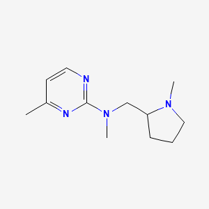 molecular formula C12H20N4 B7243628 N,4-dimethyl-N-[(1-methylpyrrolidin-2-yl)methyl]pyrimidin-2-amine 