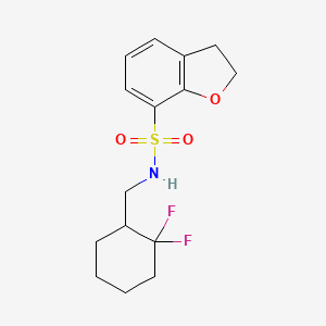 molecular formula C15H19F2NO3S B7243661 N-[(2,2-difluorocyclohexyl)methyl]-2,3-dihydro-1-benzofuran-7-sulfonamide 