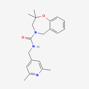 molecular formula C20H25N3O2 B7243747 N-[(2,6-dimethylpyridin-4-yl)methyl]-2,2-dimethyl-3,5-dihydro-1,4-benzoxazepine-4-carboxamide 