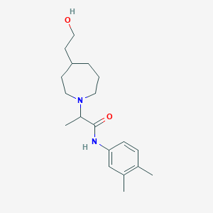 molecular formula C19H30N2O2 B7243773 N-(3,4-dimethylphenyl)-2-[4-(2-hydroxyethyl)azepan-1-yl]propanamide 
