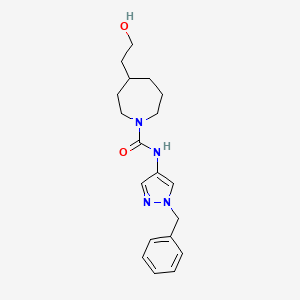molecular formula C19H26N4O2 B7243805 N-(1-benzylpyrazol-4-yl)-4-(2-hydroxyethyl)azepane-1-carboxamide 