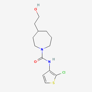 molecular formula C13H19ClN2O2S B7243813 N-(2-chlorothiophen-3-yl)-4-(2-hydroxyethyl)azepane-1-carboxamide 