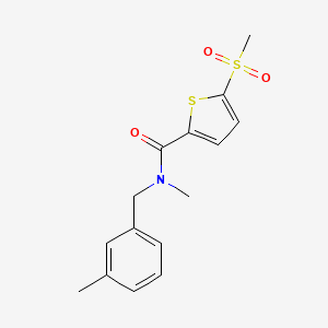 molecular formula C15H17NO3S2 B7243906 N-methyl-N-[(3-methylphenyl)methyl]-5-methylsulfonylthiophene-2-carboxamide 