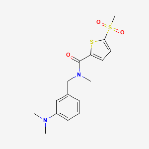 molecular formula C16H20N2O3S2 B7243927 N-[[3-(dimethylamino)phenyl]methyl]-N-methyl-5-methylsulfonylthiophene-2-carboxamide 