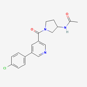 molecular formula C18H18ClN3O2 B7243967 N-[1-[5-(4-chlorophenyl)pyridine-3-carbonyl]pyrrolidin-3-yl]acetamide 