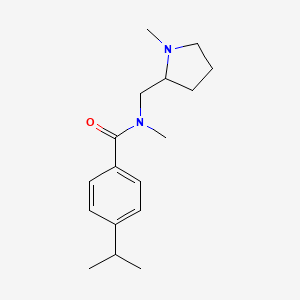 molecular formula C17H26N2O B7243974 N-methyl-N-[(1-methylpyrrolidin-2-yl)methyl]-4-propan-2-ylbenzamide 