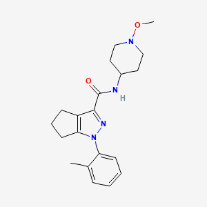 molecular formula C20H26N4O2 B7244107 N-(1-methoxypiperidin-4-yl)-1-(2-methylphenyl)-5,6-dihydro-4H-cyclopenta[c]pyrazole-3-carboxamide 