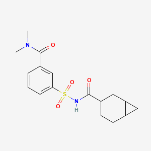 molecular formula C17H22N2O4S B7244124 N-[3-(dimethylcarbamoyl)phenyl]sulfonylbicyclo[4.1.0]heptane-3-carboxamide 