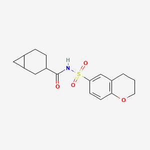molecular formula C17H21NO4S B7244125 N-(3,4-dihydro-2H-chromen-6-ylsulfonyl)bicyclo[4.1.0]heptane-3-carboxamide 