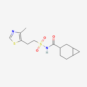 molecular formula C14H20N2O3S2 B7244172 N-[2-(4-methyl-1,3-thiazol-5-yl)ethylsulfonyl]bicyclo[4.1.0]heptane-3-carboxamide 