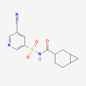 molecular formula C14H15N3O3S B7244178 N-(5-cyanopyridin-3-yl)sulfonylbicyclo[4.1.0]heptane-3-carboxamide 