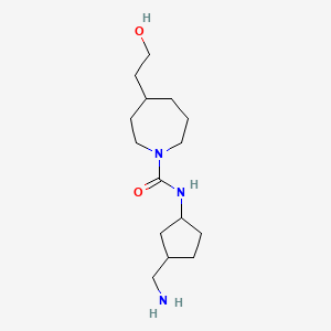 molecular formula C15H29N3O2 B7244231 N-[3-(aminomethyl)cyclopentyl]-4-(2-hydroxyethyl)azepane-1-carboxamide 