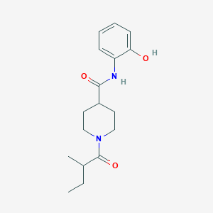 molecular formula C17H24N2O3 B7244326 N-(2-hydroxyphenyl)-1-(2-methylbutanoyl)piperidine-4-carboxamide 