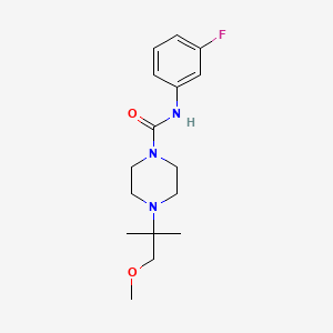 molecular formula C16H24FN3O2 B7244334 N-(3-fluorophenyl)-4-(1-methoxy-2-methylpropan-2-yl)piperazine-1-carboxamide 