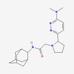 molecular formula C22H33N5O B7244351 N-(2-adamantyl)-2-[2-[6-(dimethylamino)pyridazin-3-yl]pyrrolidin-1-yl]acetamide 