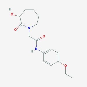 molecular formula C16H22N2O4 B7244479 N-(4-ethoxyphenyl)-2-(3-hydroxy-2-oxoazepan-1-yl)acetamide 