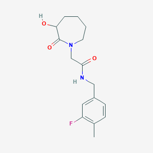 molecular formula C16H21FN2O3 B7244483 N-[(3-fluoro-4-methylphenyl)methyl]-2-(3-hydroxy-2-oxoazepan-1-yl)acetamide 