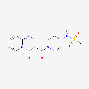 molecular formula C15H18N4O4S B7244535 N-[1-(4-oxopyrido[1,2-a]pyrimidine-3-carbonyl)piperidin-4-yl]methanesulfonamide 