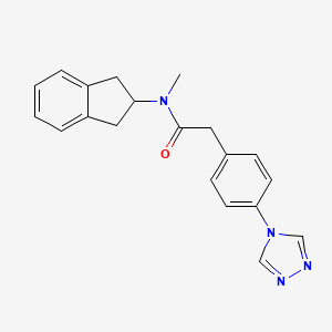 molecular formula C20H20N4O B7244554 N-(2,3-dihydro-1H-inden-2-yl)-N-methyl-2-[4-(1,2,4-triazol-4-yl)phenyl]acetamide 
