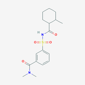 molecular formula C17H24N2O4S B7244922 N,N-dimethyl-3-[(2-methylcyclohexanecarbonyl)sulfamoyl]benzamide 