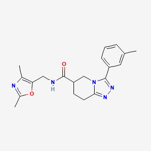 molecular formula C20H23N5O2 B7244964 N-[(2,4-dimethyl-1,3-oxazol-5-yl)methyl]-3-(3-methylphenyl)-5,6,7,8-tetrahydro-[1,2,4]triazolo[4,3-a]pyridine-6-carboxamide 