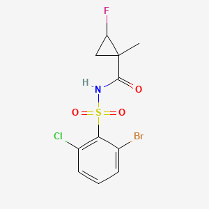 molecular formula C11H10BrClFNO3S B7244983 N-(2-bromo-6-chlorophenyl)sulfonyl-2-fluoro-1-methylcyclopropane-1-carboxamide 