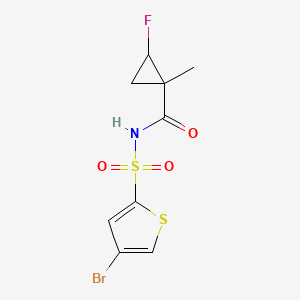 molecular formula C9H9BrFNO3S2 B7244988 N-(4-bromothiophen-2-yl)sulfonyl-2-fluoro-1-methylcyclopropane-1-carboxamide 