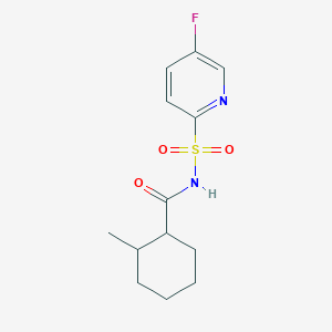 molecular formula C13H17FN2O3S B7245004 N-(5-fluoropyridin-2-yl)sulfonyl-2-methylcyclohexane-1-carboxamide 