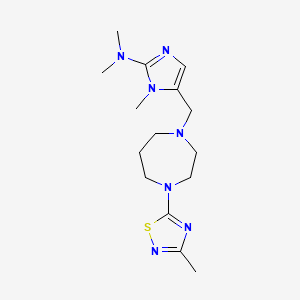 molecular formula C15H25N7S B7245030 N,N,1-trimethyl-5-[[4-(3-methyl-1,2,4-thiadiazol-5-yl)-1,4-diazepan-1-yl]methyl]imidazol-2-amine 