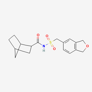 molecular formula C17H21NO4S B7245031 N-(1,3-dihydro-2-benzofuran-5-ylmethylsulfonyl)bicyclo[2.2.1]heptane-2-carboxamide 