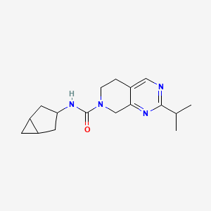 molecular formula C17H24N4O B7245196 N-(3-bicyclo[3.1.0]hexanyl)-2-propan-2-yl-6,8-dihydro-5H-pyrido[3,4-d]pyrimidine-7-carboxamide 