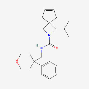 molecular formula C23H32N2O2 B7245240 N-[(4-phenyloxan-4-yl)methyl]-3-propan-2-yl-2-azaspiro[3.4]oct-6-ene-2-carboxamide 