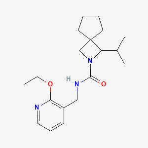 molecular formula C19H27N3O2 B7245242 N-[(2-ethoxypyridin-3-yl)methyl]-3-propan-2-yl-2-azaspiro[3.4]oct-6-ene-2-carboxamide 