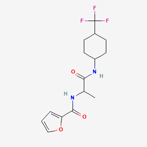 molecular formula C15H19F3N2O3 B7245295 N-[1-oxo-1-[[4-(trifluoromethyl)cyclohexyl]amino]propan-2-yl]furan-2-carboxamide 