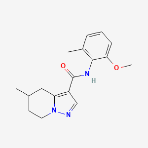 molecular formula C17H21N3O2 B7246390 N-(2-methoxy-6-methylphenyl)-5-methyl-4,5,6,7-tetrahydropyrazolo[1,5-a]pyridine-3-carboxamide 