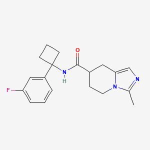 molecular formula C19H22FN3O B7246590 N-[1-(3-fluorophenyl)cyclobutyl]-3-methyl-5,6,7,8-tetrahydroimidazo[1,5-a]pyridine-7-carboxamide 