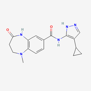 molecular formula C17H19N5O2 B7246601 N-(4-cyclopropyl-1H-pyrazol-5-yl)-1-methyl-4-oxo-3,5-dihydro-2H-1,5-benzodiazepine-7-carboxamide 