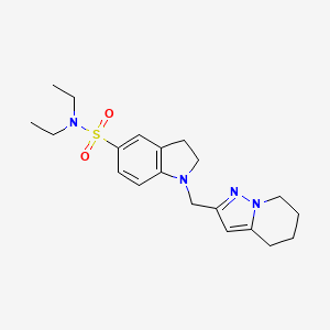 molecular formula C20H28N4O2S B7247150 N,N-diethyl-1-(4,5,6,7-tetrahydropyrazolo[1,5-a]pyridin-2-ylmethyl)-2,3-dihydroindole-5-sulfonamide 